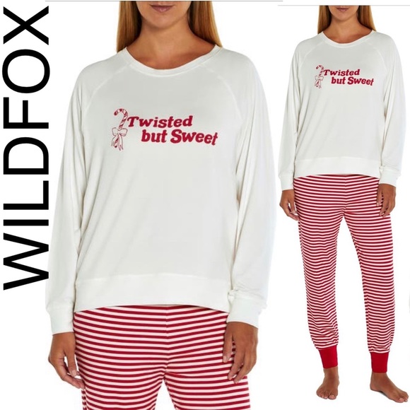 Wildfox Other - WILDFOX Twisted But Sweet Candy Cane Christmas Pajama Sleep Set XL NEW